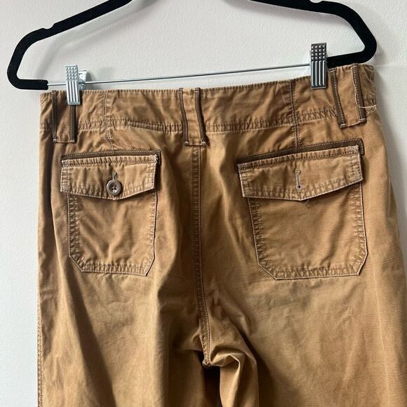 Eddie Bauer Trouser High Rise Button Ankle Adjustable Tab Leg Women's Brown Carg - Picture 13 of 16